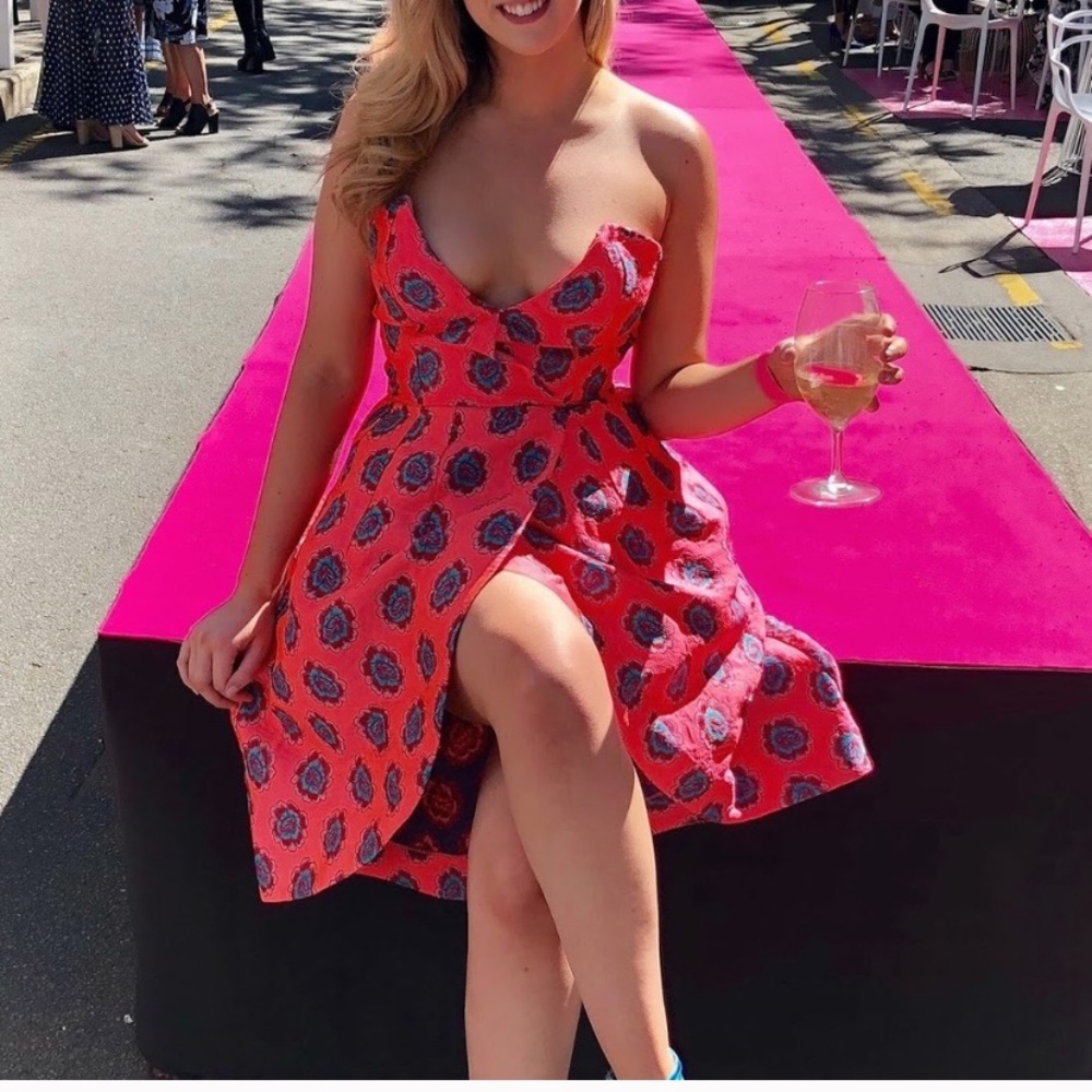 Asos Jacquard bandeau front wrap dress